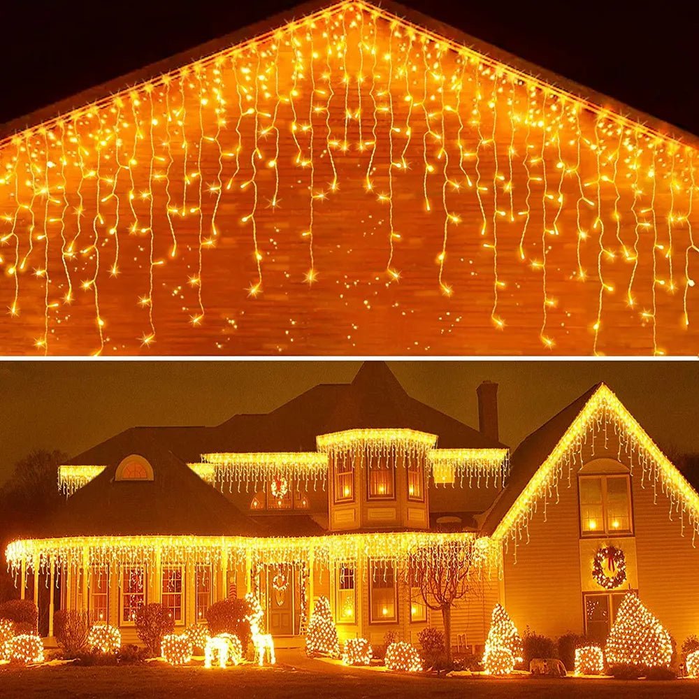 Christmas Decorations For Home Outdoor LED Curtain Icicle String Light Street Garland On The House Winter 220V 5m Droop 0.6 - 0.8m - Jaazi Intl