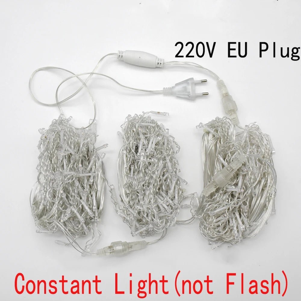 Christmas Decorations For Home Outdoor LED Curtain Icicle String Light Street Garland On The House Winter 220V 5m Droop 0.6 - 0.8m - Jaazi Intl