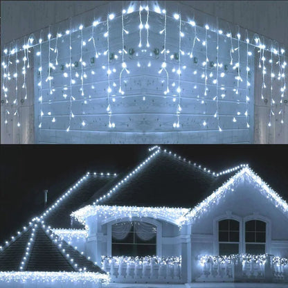 Christmas Decorations For Home Outdoor LED Curtain Icicle String Light Street Garland On The House Winter 220V 5m Droop 0.6 - 0.8m - Jaazi Intl