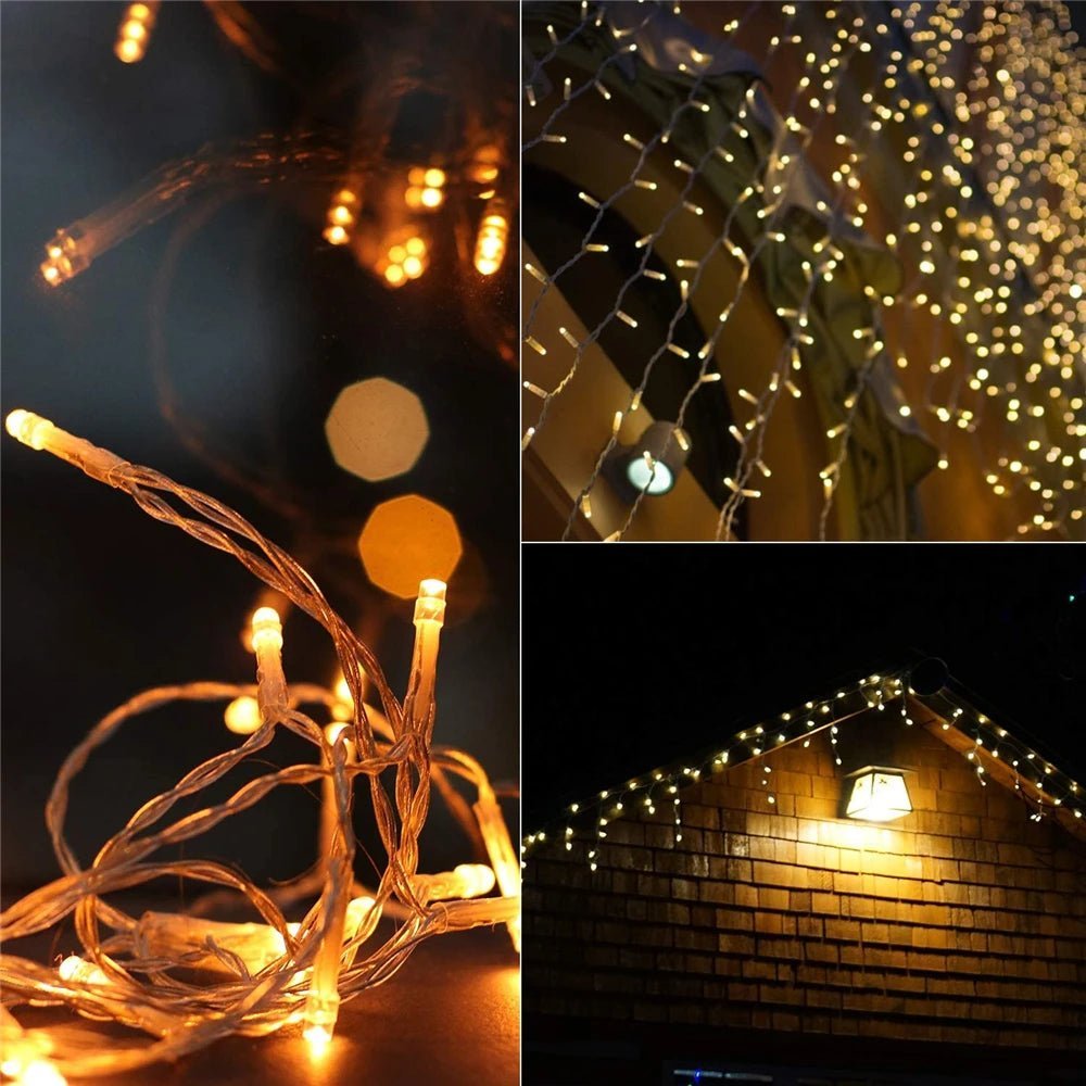 Christmas Decorations For Home Outdoor LED Curtain Icicle String Light Street Garland On The House Winter 220V 5m Droop 0.6 - 0.8m - Jaazi Intl