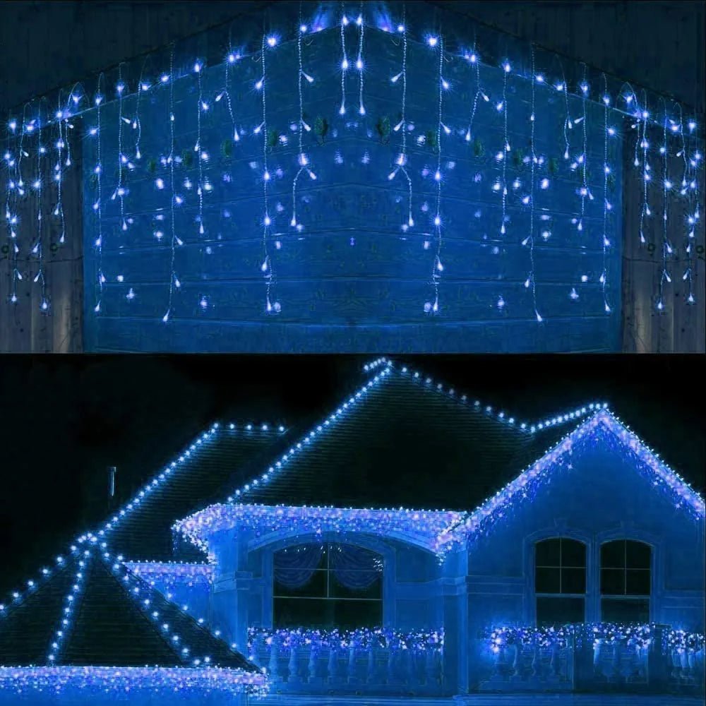 Christmas Decorations For Home Outdoor LED Curtain Icicle String Light Street Garland On The House Winter 220V 5m Droop 0.6 - 0.8m - Jaazi Intl