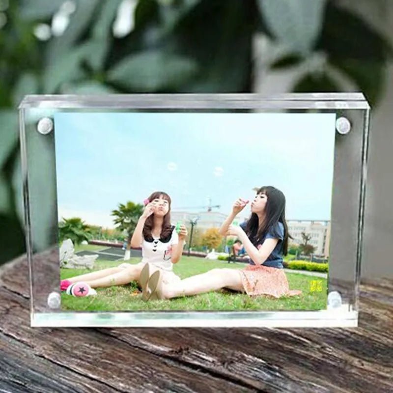 Christmas Gift 1 set Acrylic Clear Rectangle Magnet Photo Frame Sheet Europe Simple Fashion Picture Frame Plastic PMMA Board - Jaazi Intl