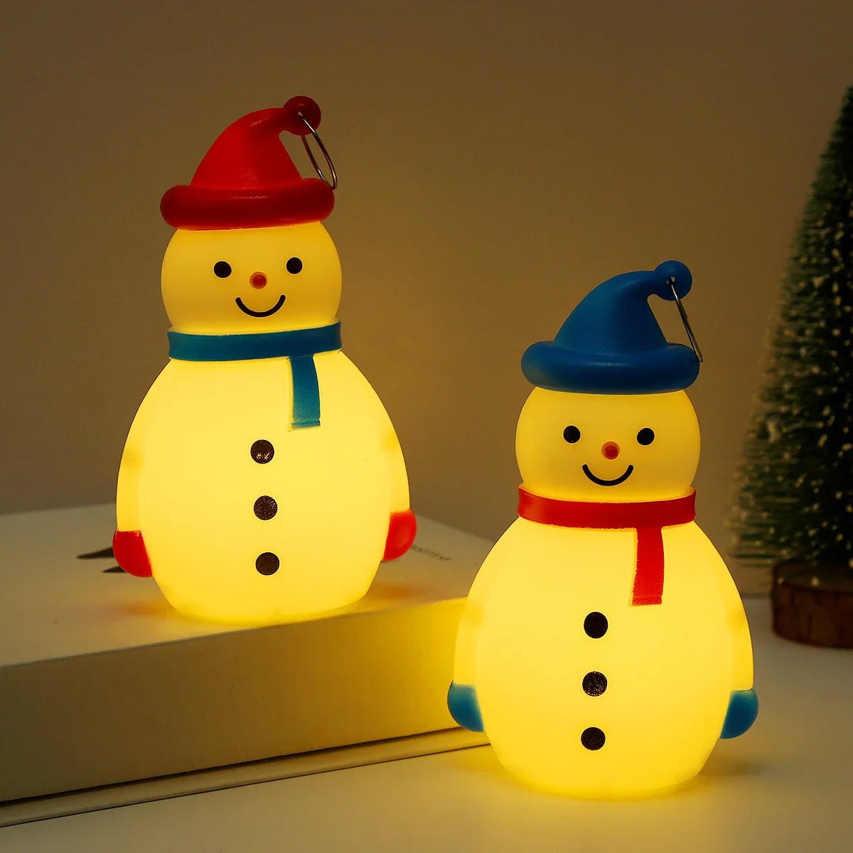 Christmas LED Night Light Hanging Ornaments Santa Claus Snowman Portable Lantern Xmas Party Home Decoration Desk Lamps Pendant - Jaazi Intl