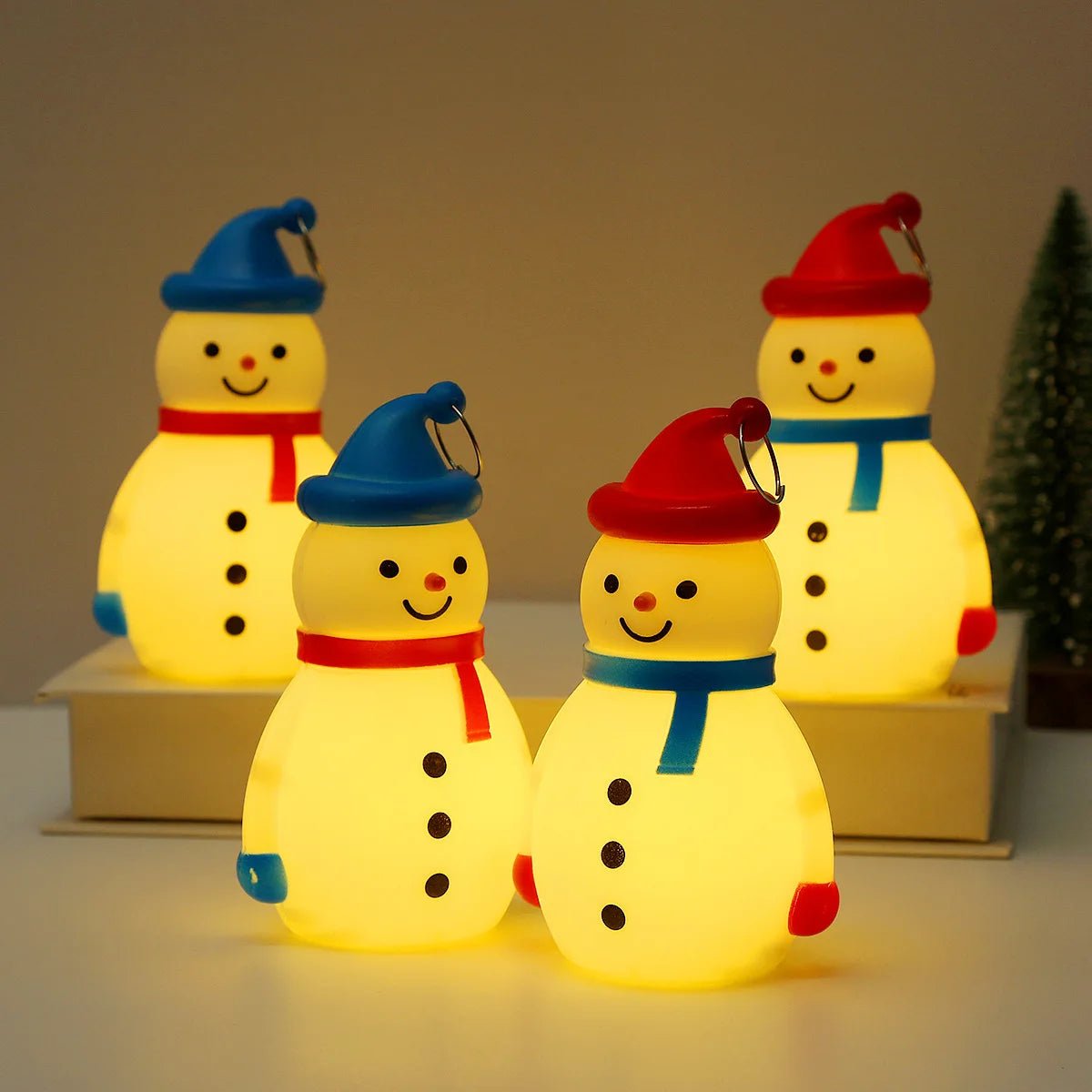 Christmas LED Night Light Hanging Ornaments Santa Claus Snowman Portable Lantern Xmas Party Home Decoration Desk Lamps Pendant - Jaazi Intl