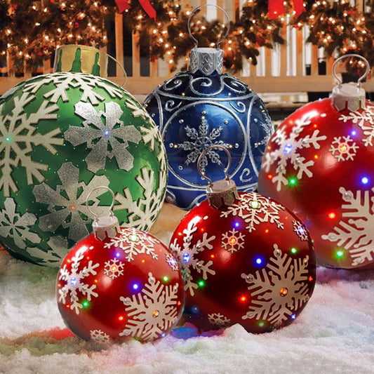 Christmas Ornament Ball Outdoor Pvc 60CM Inflatable Decorated Ball PVC Giant Big Large Balls Xmas Tree Decorations Toy Ball - Jaazi Intl