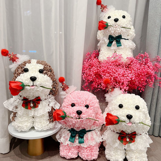 Christmas Rose Dog Home Ornaments - Jaazi Intl