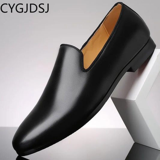 Classic Dress Shoes Mens Leather Footwear Black Party Shoes for Men 2023 Formal Loafers Man Shoes High Quality Zapatos De Vestir - Jaazi Intl