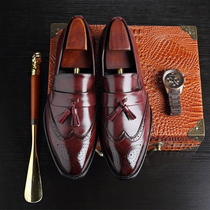 Classic Leather Tassel Loafers - Jaazi Intl