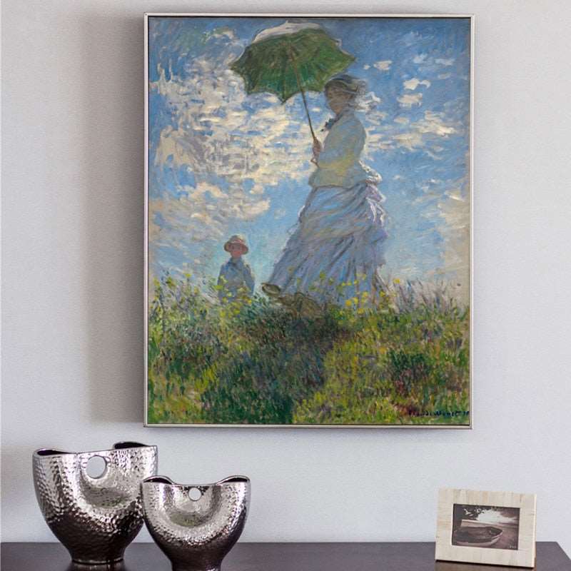 Classical Posters and Prints Wall Art Canvas Painting Woman With a Parasol by Monet Picture for Living Room Home Decoration - Jaazi Intl