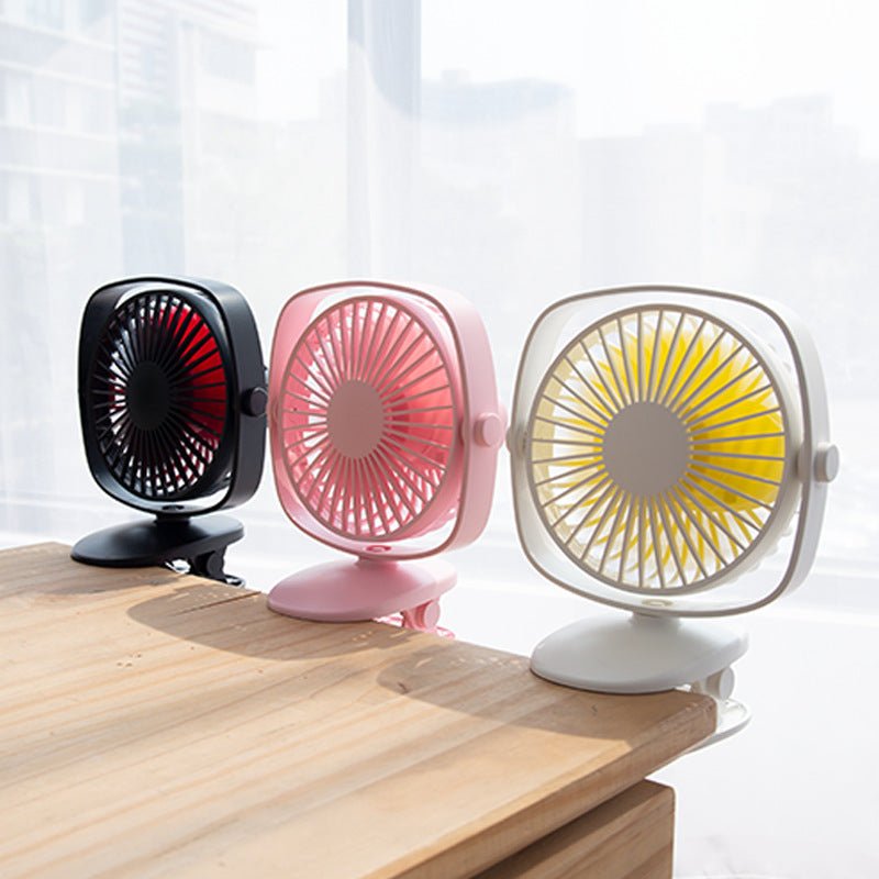 Clip Fan Mini Mute Desktop Desktop Small Fan Stroller Student Dormitory USB Charging Fan - Jaazi Intl