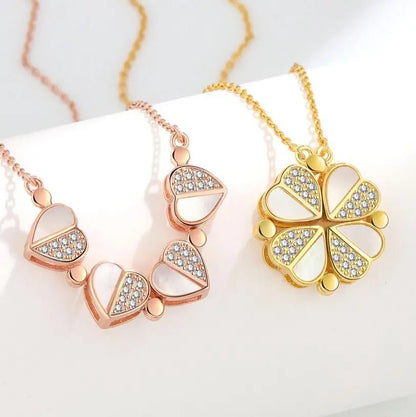 Clover Heart Shape Necklace - Jaazi Intl