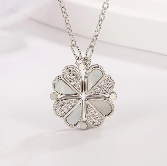 Clover Heart Shape Necklace - Jaazi Intl