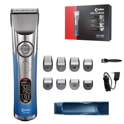 CODOS CHC 980 Professional Hair Trimmer Wireless Rechargeable Men's Hair Clipper with Seat Charger Barber Hair Cutting Machine - Jaazi Intl