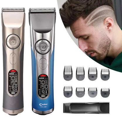 CODOS CHC 980 Professional Hair Trimmer Wireless Rechargeable Men's Hair Clipper with Seat Charger Barber Hair Cutting Machine - Jaazi Intl