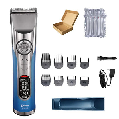 CODOS CHC 980 Professional Hair Trimmer Wireless Rechargeable Men's Hair Clipper with Seat Charger Barber Hair Cutting Machine - Jaazi Intl