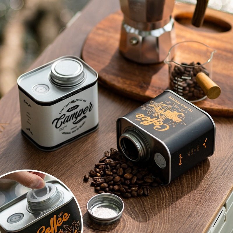 Coffee Bean Sealed Cans Outdoor Camping Tinplate Box Food Grade Packaging Storage Fresh - keeping Breathing Iron Cans - Jaazi Intl