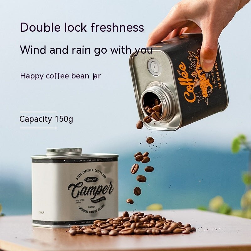 Coffee Bean Sealed Cans Outdoor Camping Tinplate Box Food Grade Packaging Storage Fresh - keeping Breathing Iron Cans - Jaazi Intl