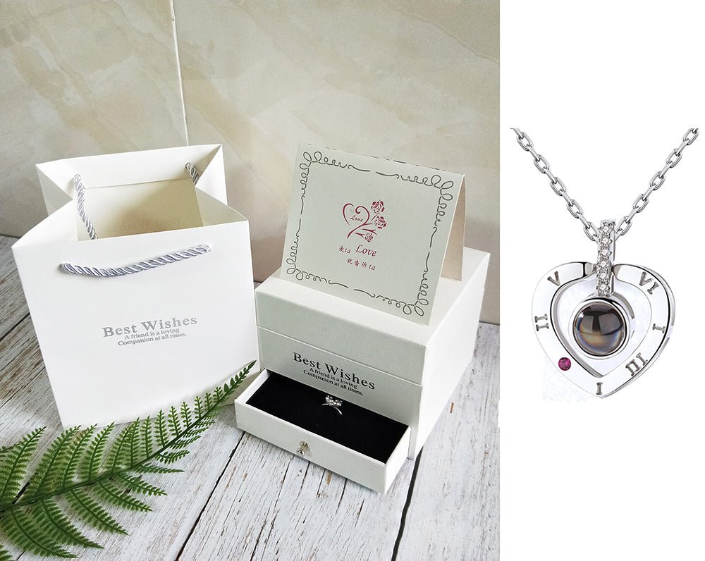 Coffret Cadeau Collier Rose, Cadeau Parfait Pour La Saint - Valentin - Jaazi Intl