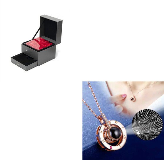 Coffret Cadeau Collier Rose, Cadeau Parfait Pour La Saint - Valentin - Jaazi Intl