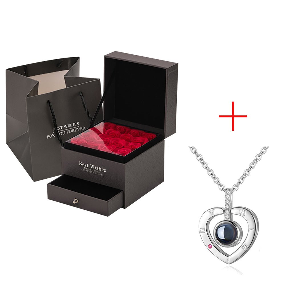 Coffret Cadeau Collier Rose, Cadeau Parfait Pour La Saint - Valentin - Jaazi Intl