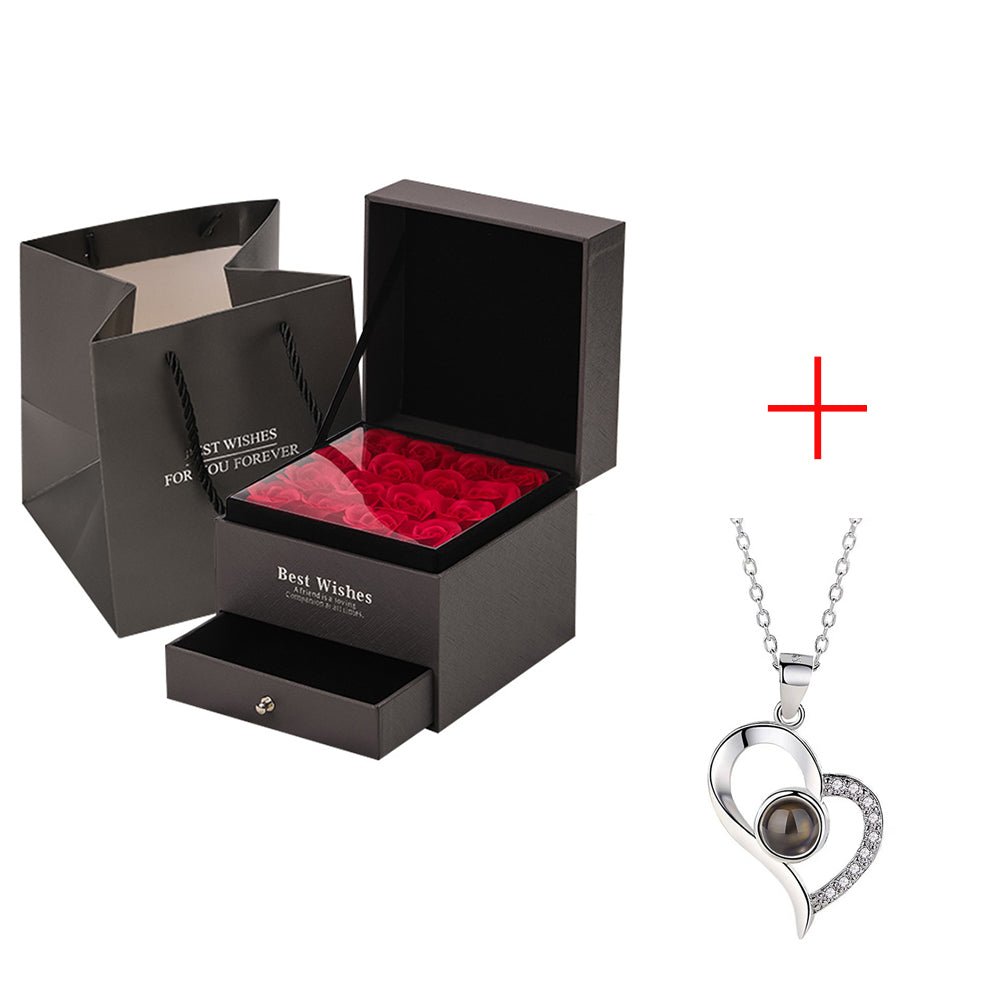 Coffret Cadeau Collier Rose, Cadeau Parfait Pour La Saint - Valentin - Jaazi Intl