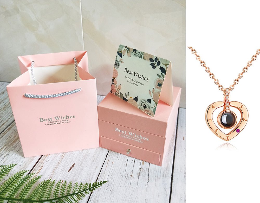 Coffret Cadeau Collier Rose, Cadeau Parfait Pour La Saint - Valentin - Jaazi Intl