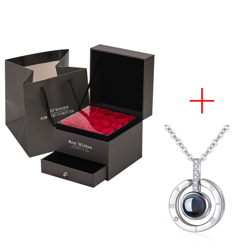 Coffret Cadeau Collier Rose, Cadeau Parfait Pour La Saint - Valentin - Jaazi Intl