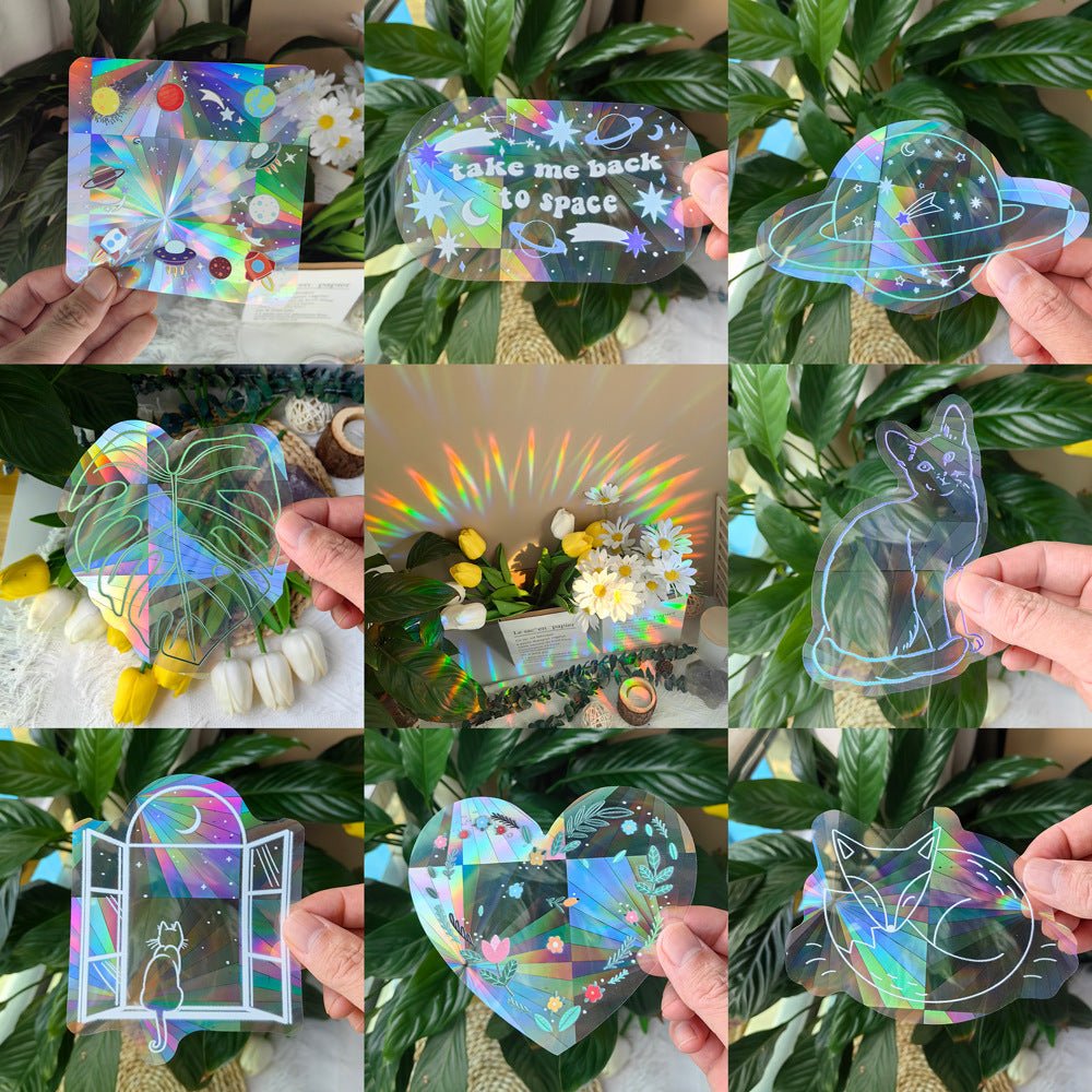 Colorful Suncatcher Sun Sunshine Catcher Rainbow Prism Glass PVC Window Filming - Jaazi Intl