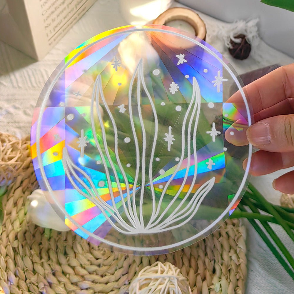 Colorful Suncatcher Sun Sunshine Catcher Rainbow Prism Glass PVC Window Filming - Jaazi Intl