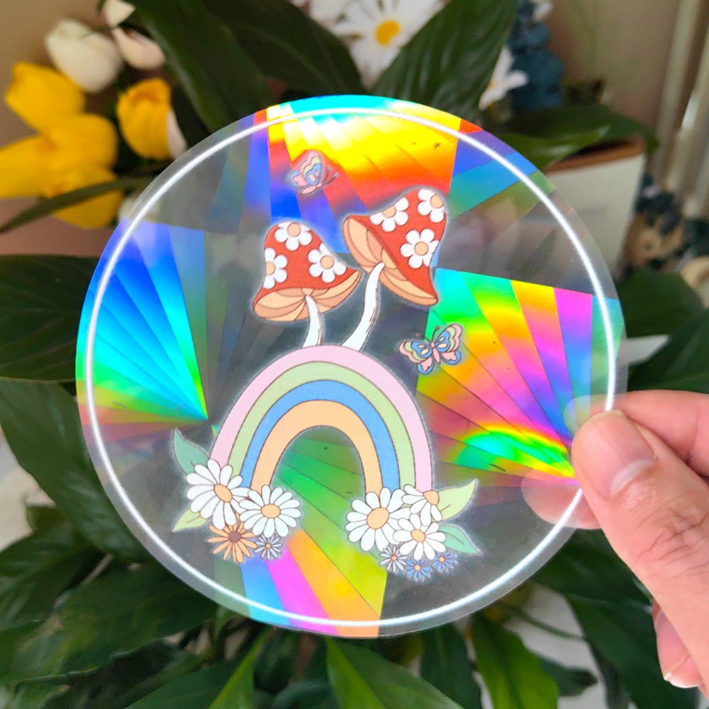 Colorful Suncatcher Sun Sunshine Catcher Rainbow Prism Glass PVC Window Filming - Jaazi Intl