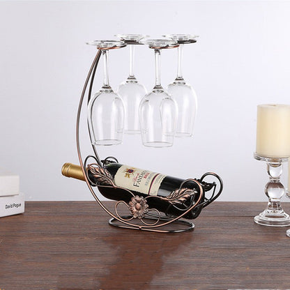 Copper Wine Rack Hanging Wine Glass Holder Bar Stand Bracket Display Stand Bracket - Jaazi Intl