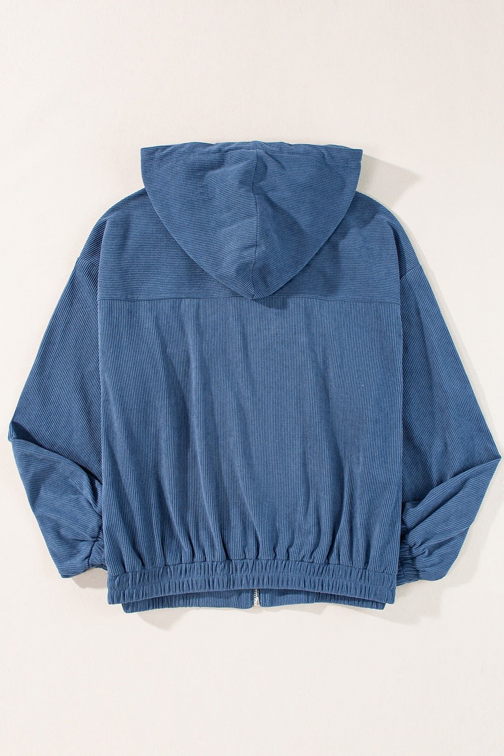 Corduroy Zip Up Long Sleeve Hooded Jacket - Jaazi Intl