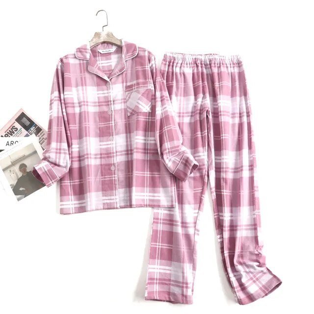 Cotton Flannel Women's Pajamas Sets - Jaazi Intl