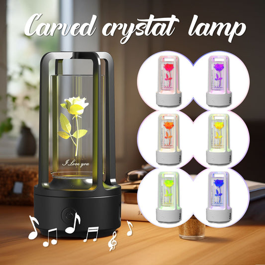 Creative 2 In 1 Audio Acrylic Crystal Lamp And Bluetooth Speaker Valentine's Day Gift Touch Night Lamp - Jaazi Intl