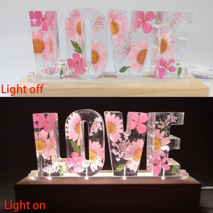 Creative Dried Flower Night Light LOVE Letter Table Lamp - Jaazi Intl