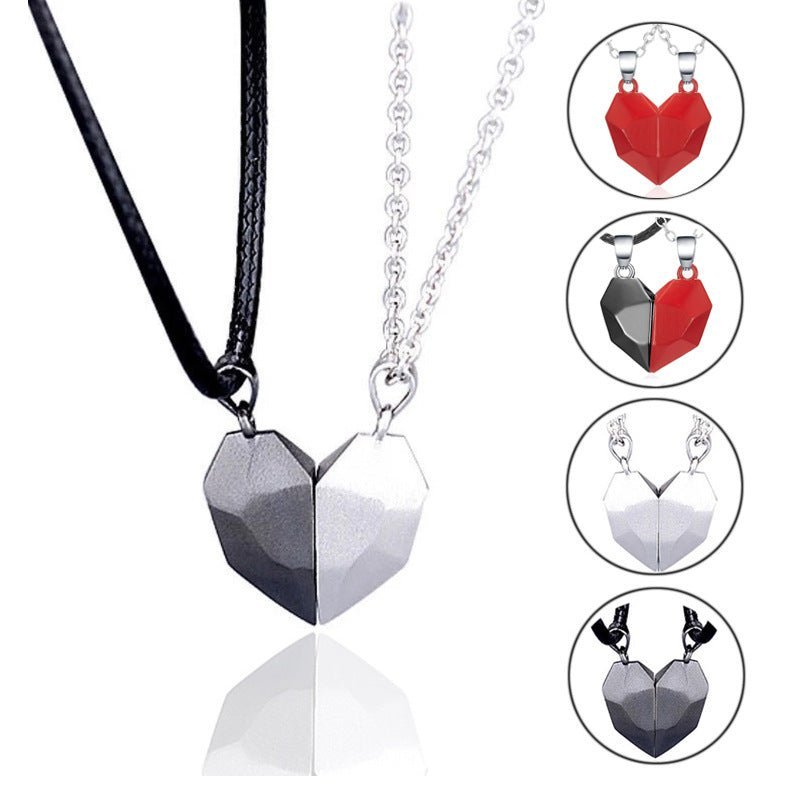 Creative Magnet Necklace Love Heart Broken Men And Women - Jaazi Intl