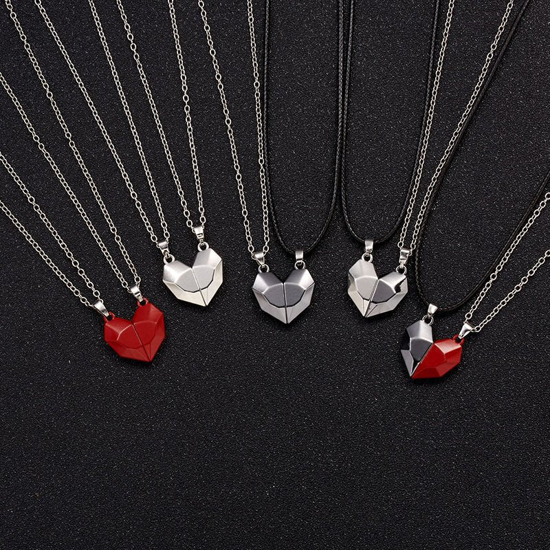 Creative Magnet Necklace Love Heart Broken Men And Women - Jaazi Intl