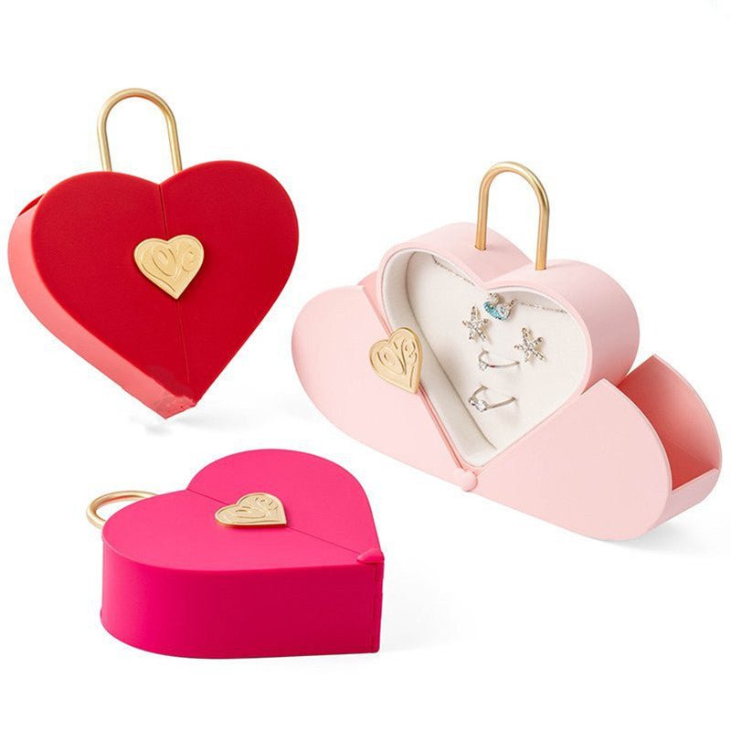 Creative Set Jewelry Box Portable Heart - shaped Double - Jaazi Intl