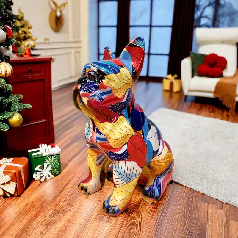 Creative Water Transfer Printing Light Luxury Home French Bulldog Ornaments Living Room Wine Cabinet Entrance TV Cabinet Office Decorations - Jaazi Intl