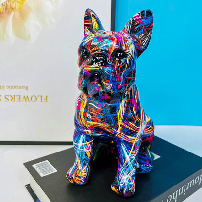 Creative Water Transfer Printing Light Luxury Home French Bulldog Ornaments Living Room Wine Cabinet Entrance TV Cabinet Office Decorations - Jaazi Intl