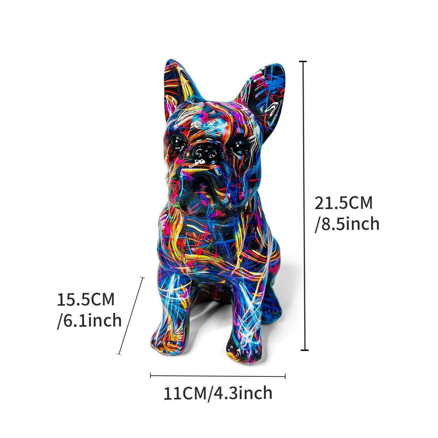 Creative Water Transfer Printing Light Luxury Home French Bulldog Ornaments Living Room Wine Cabinet Entrance TV Cabinet Office Decorations - Jaazi Intl