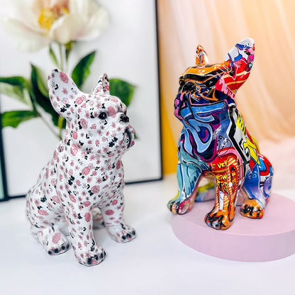 Creative Water Transfer Printing Light Luxury Home French Bulldog Ornaments Living Room Wine Cabinet Entrance TV Cabinet Office Decorations - Jaazi Intl