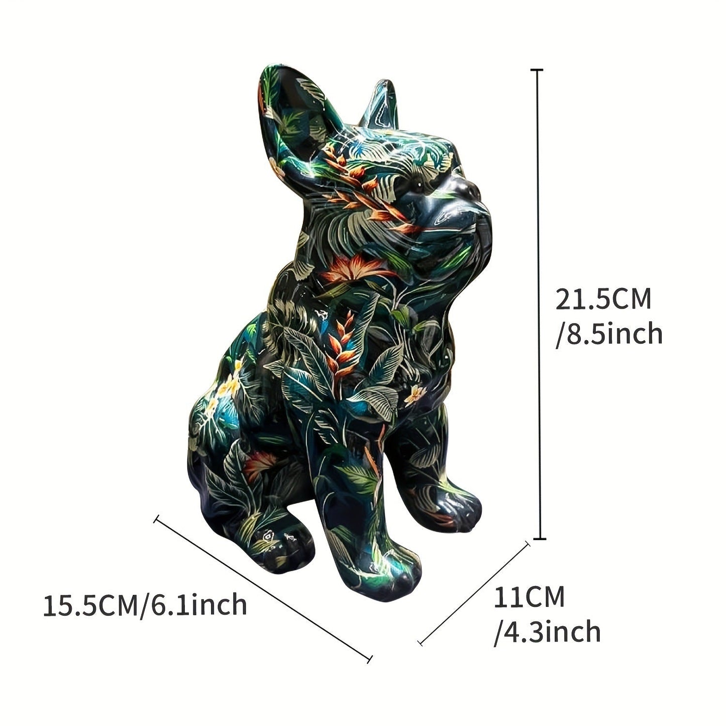 Creative Water Transfer Printing Light Luxury Home French Bulldog Ornaments Living Room Wine Cabinet Entrance TV Cabinet Office Decorations - Jaazi Intl