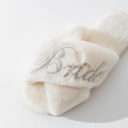 Cross slippers, plush slippers - Jaazi Intl