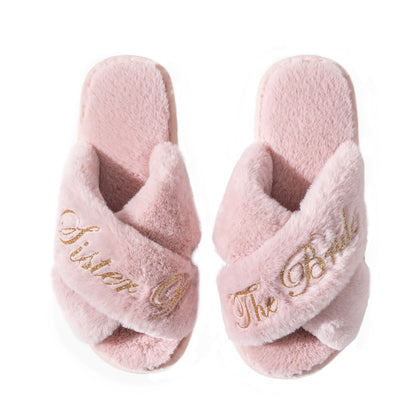 Cross slippers, plush slippers - Jaazi Intl