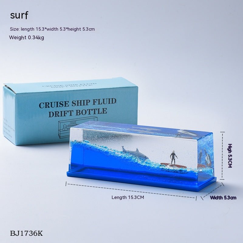 Cruise Fluid Drift Bottle Desktop Decoration Boys Love Birthday Gift Table With Titanic - Jaazi Intl