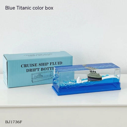 Cruise Fluid Drift Bottle Desktop Decoration Boys Love Birthday Gift Table With Titanic - Jaazi Intl