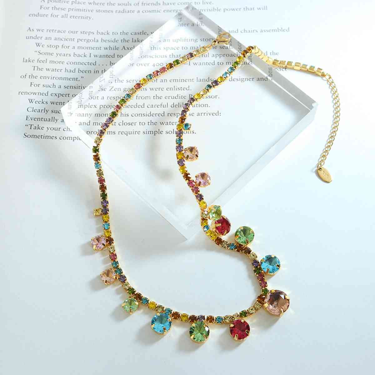 Crystal Copper Chain Necklace - Jaazi Intl