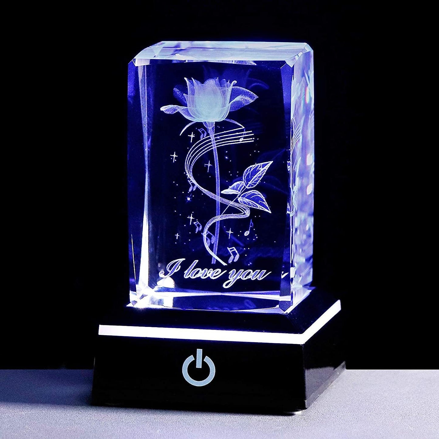 Crystal Laser Carved Rose Crystal Crafts Ornaments - Jaazi Intl