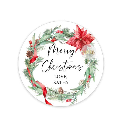 Custom Christmas Name Labels Stickers Wrapping Stickers Personalized Merry Xmas New Year Gift Decor Envelope Seals Stickers - Jaazi Intl